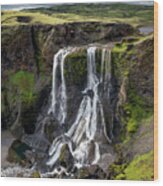 Iceland - Fagrifoss Waterfall Near The Lakagigar Region Wood Print