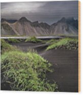 Iceland - Stokksnes And The Vestrahorn Wood Print