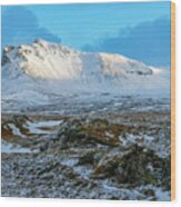 Icelandic Winter Landscape At Snaefellsnes Peninsula Wood Print