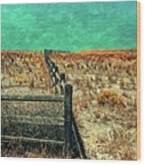 Idaho Fence Line Wood Print