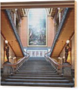 Illinois State Capitol - Grand Staircase Wood Print