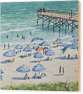 Independence Day On Atlantic Beach Wood Print