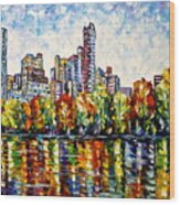 Indian Summer In The Central Park Wood Print