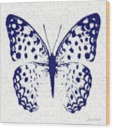 Indigo Butterfly Study D Wood Print