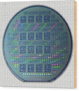 Intel 4001 Rom Cpu Silicon Wafer Chipset Integrated Circuit, Silicon Valley 1971 Wood Print