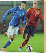Italy U21 V Spain U21 - Under 21 International Friendly Wood Print