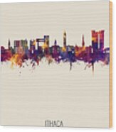 Ithaca New York Skyline #30 Wood Print
