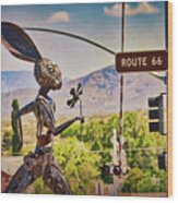 Jack Rabbit Art In Kingman Arizona, On Route 66 Wood Print