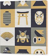 Japan Pattern - Platinum Wood Print