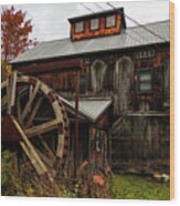 Jeffersonville Grist Mill In The Fall Jeffersonville Vt Wood Print