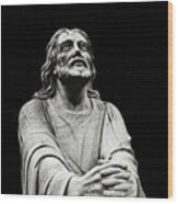 Jesus Christ Prayer In Black Wood Print