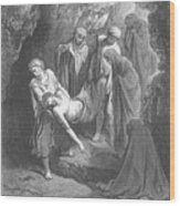 Jesus Is Buried In The Tomb By Gustave Dore W1 Wood Print