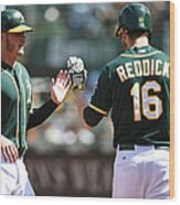 Josh Reddick And Josh Donaldson Wood Print