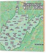 Judgmental Map Of West Virginia Wood Print