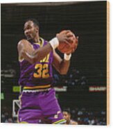 Karl Malone Wood Print