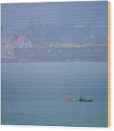 Kayaker - Piscataqua River Maine Wood Print