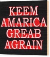 Keem Amarica Greab Agrain Misspelled Anti Trump Wood Print