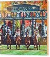Keeneland Fall Starting Gate Wood Print