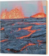 Kilauea Summit Eruption Wood Print
