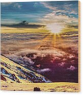 Kilimanjaro Summit Peak - Stella Point Sunrise Wood Print