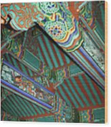 Korea Temple Buddhist Architecture Photographs - Woljeongsa Wood Print