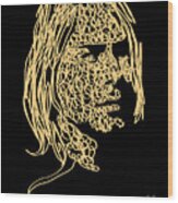 Kurt - One Line Drawing Portrait By Vart Wood Print