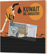 Kuwait Oil Industry Wood Print