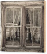 Lace Curtains And Picket Fence Wood Print