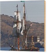 Lady Washington Sailing Sf Bay Wood Print