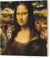 Lady With An Ermine, Mona Lisa, And La Belle Ferronniere - Digital Recreation Wood Print