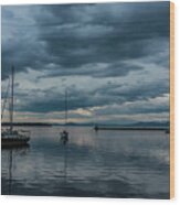 Lake Champlain Blue Hour Wood Print