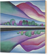 Lake George, Reflection - Modernist Abstract Landscape Painting Wood Print