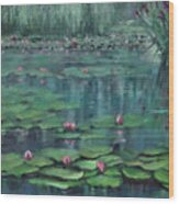 Lake Lilies Wood Print