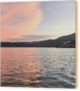 Lake Orta Italy Blushing Sky Wood Print