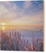 Beautiful Lake St. Clair Winter Sunrise Wi10253 Wood Print