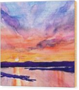 Lake Travis Sunset Wood Print