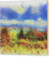 Landscapes And Mountains Blue Ridge Rainbow Autumn Ap 1213 Wood Print