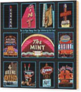 Las Vegas Vintage Neon Signs Collection Slides Featuring The Mint Casino Wood Print