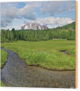 Lassen Peak And Kings Creek Wood Print