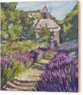 Lavender Path At Senanque Abbey Wood Print