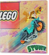 Lego Motorcycle Stuntz Wood Print