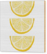 Lemon Wedges- Art By Linda Woods Wood Print