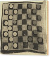 Lets Play Checkers Wood Print