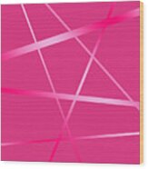 Light Pink Geometric Lines On Pink Wood Print