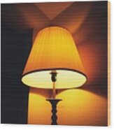 Light Stand In Hotel Room, Low Angle View Wood Print