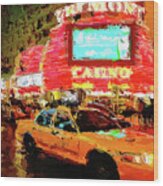 Lights And Action On Fremont Street Experience Las Vegas Wood Print