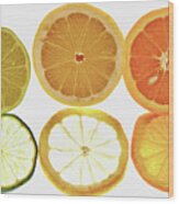 Limes Lemons Oranges Wood Print
