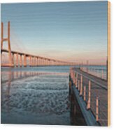 Lisbon Bridge - Portugal Wood Print