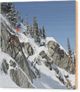 Little Cottonwood Canyon Skier - Alta Backcountry, Utah - Img_0471 Wood Print