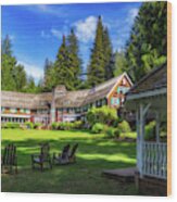 Lodge At Lake Quinault Wood Print
